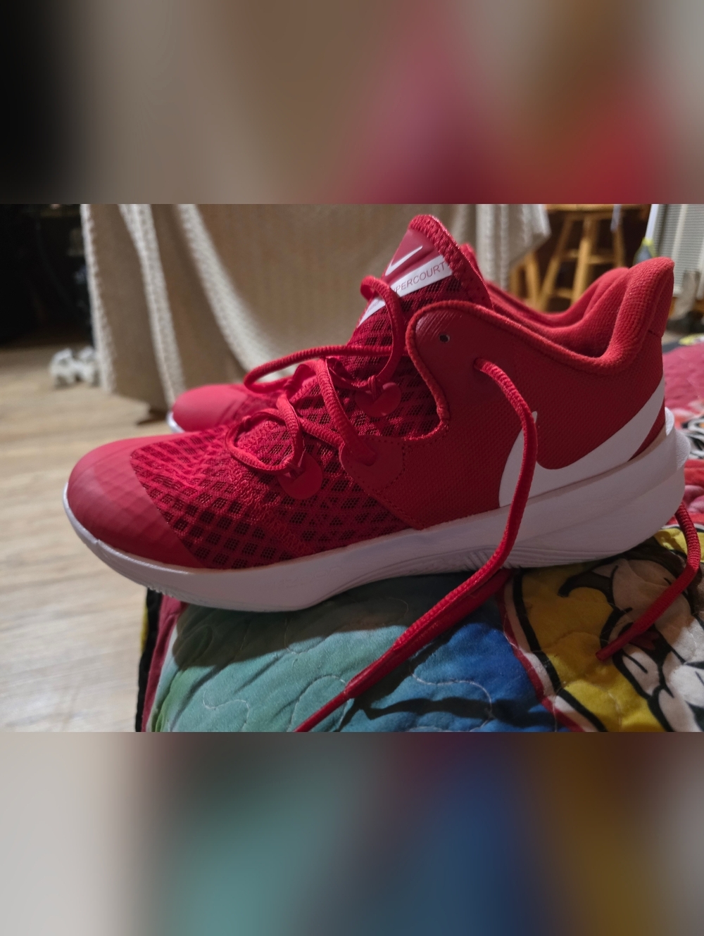 Nike ZOOM Red and White Mesh Athletic Sneakers